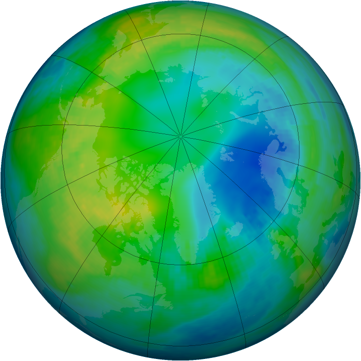 Arctic ozone map for 10 November 1984